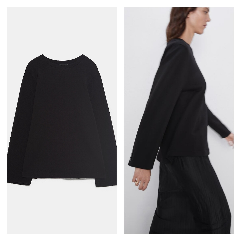 Zara mixed media top